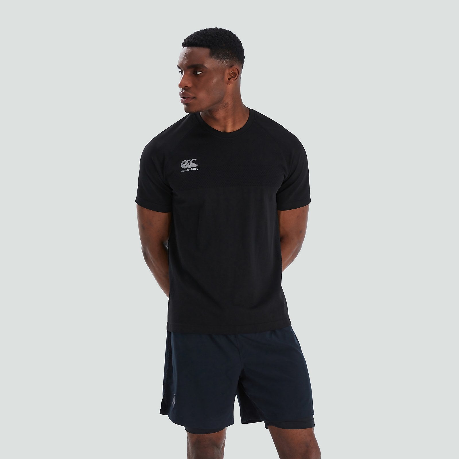 CANTERBURY SEAMLESS TEE - BLACK/GREY