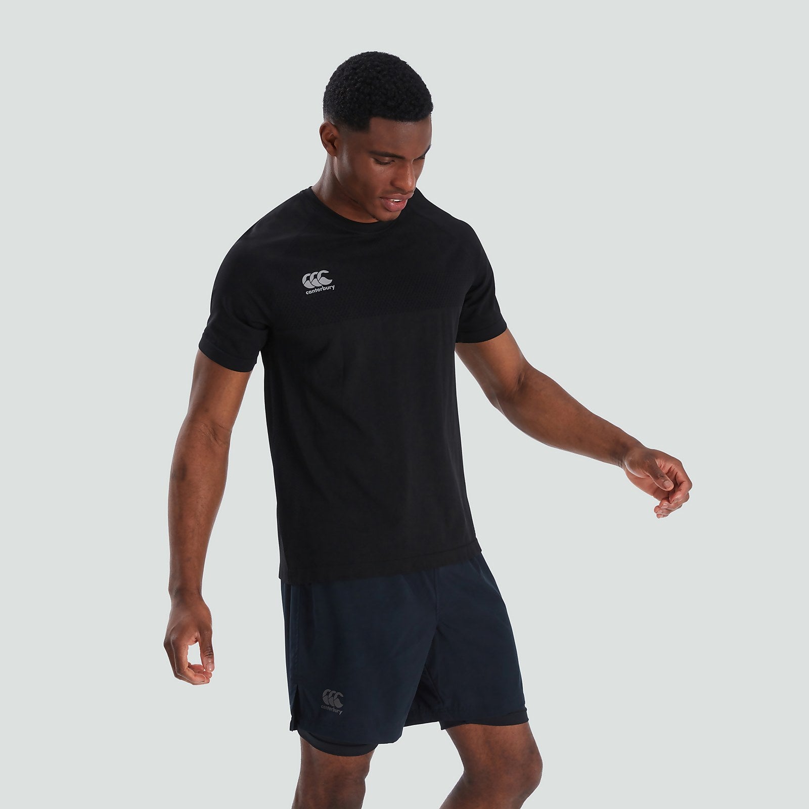 CANTERBURY SEAMLESS TEE - BLACK/GREY