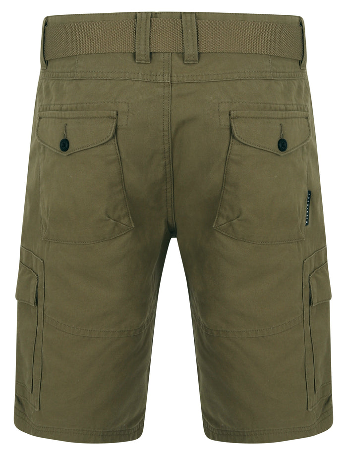 DNM DISSIDENT 'PUCAN' COTTON TWILL CARGO SHORTS WITH BELT