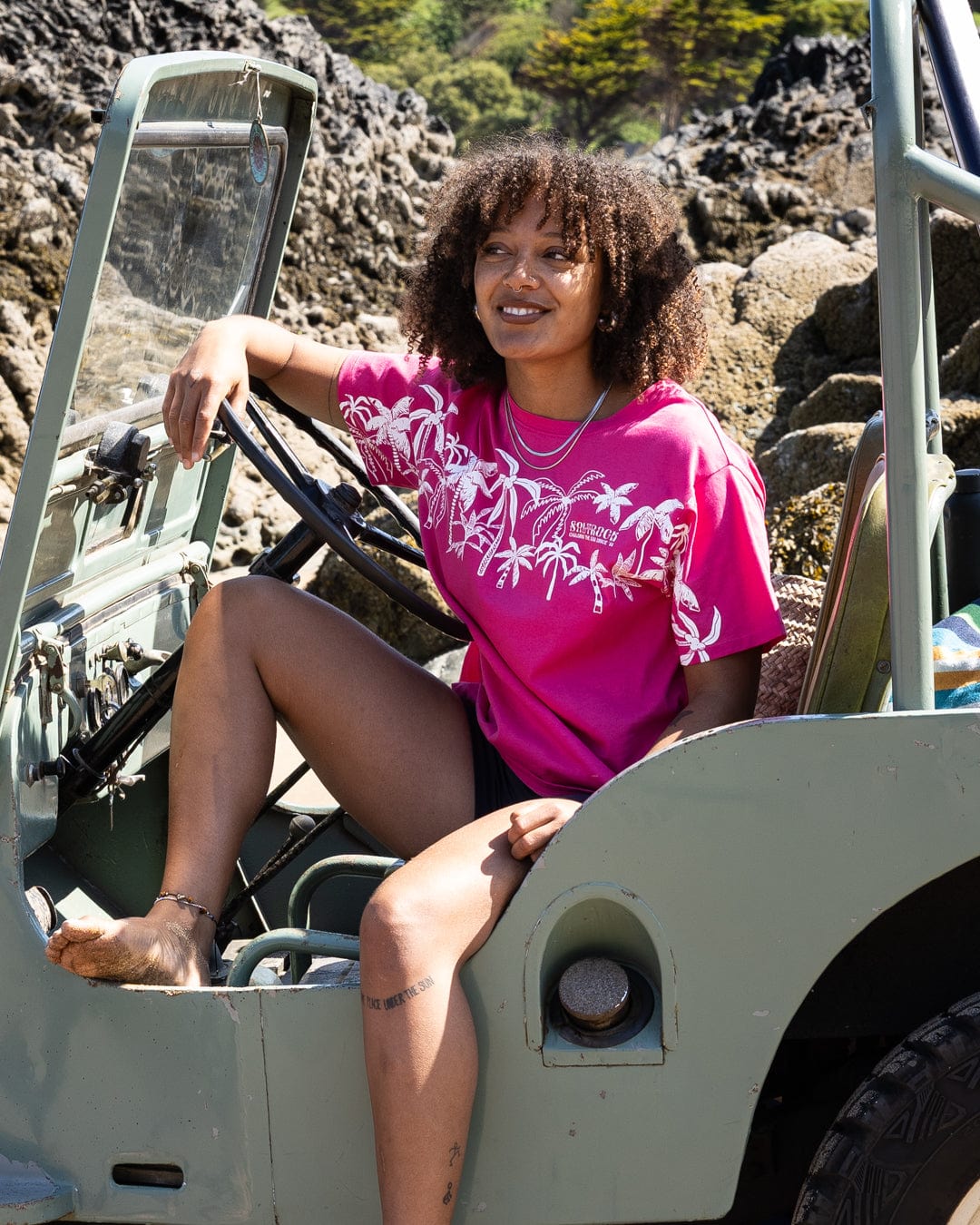 SALTROCK 'PALMER' WOMENS BOXY T-SHIRT - PINK