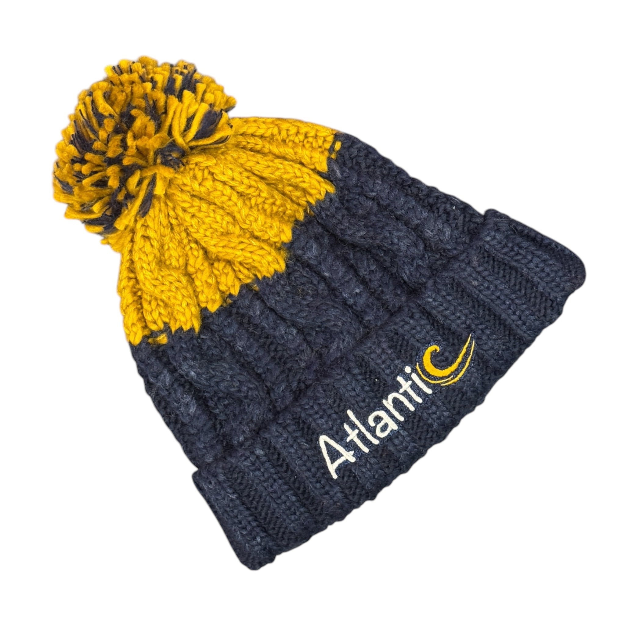ATLANTIC 'APRES' CHUNKY KNIT BEANIE - NAVY/MUSTARD
