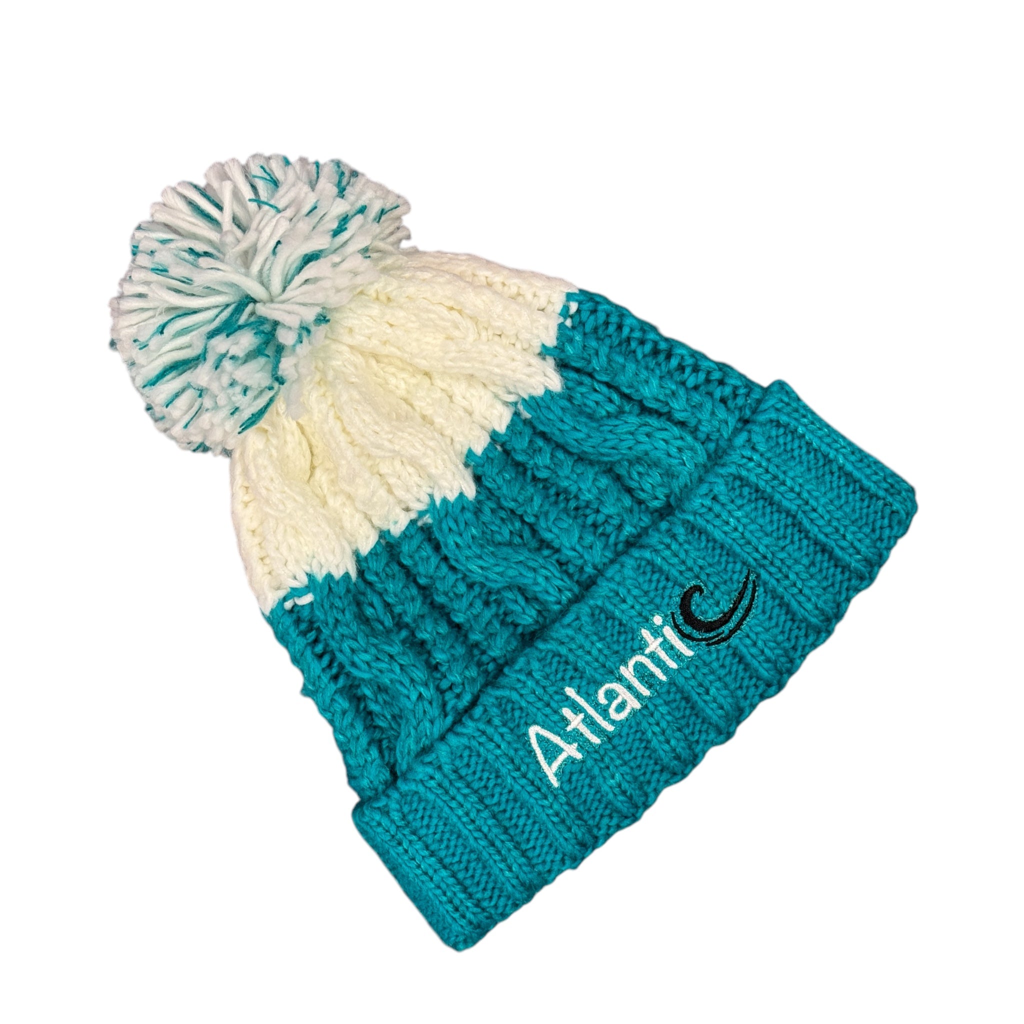 ATLANTIC 'APRES' CHUNKY KNIT BEANIE - EMERALD/SOFT WHITE