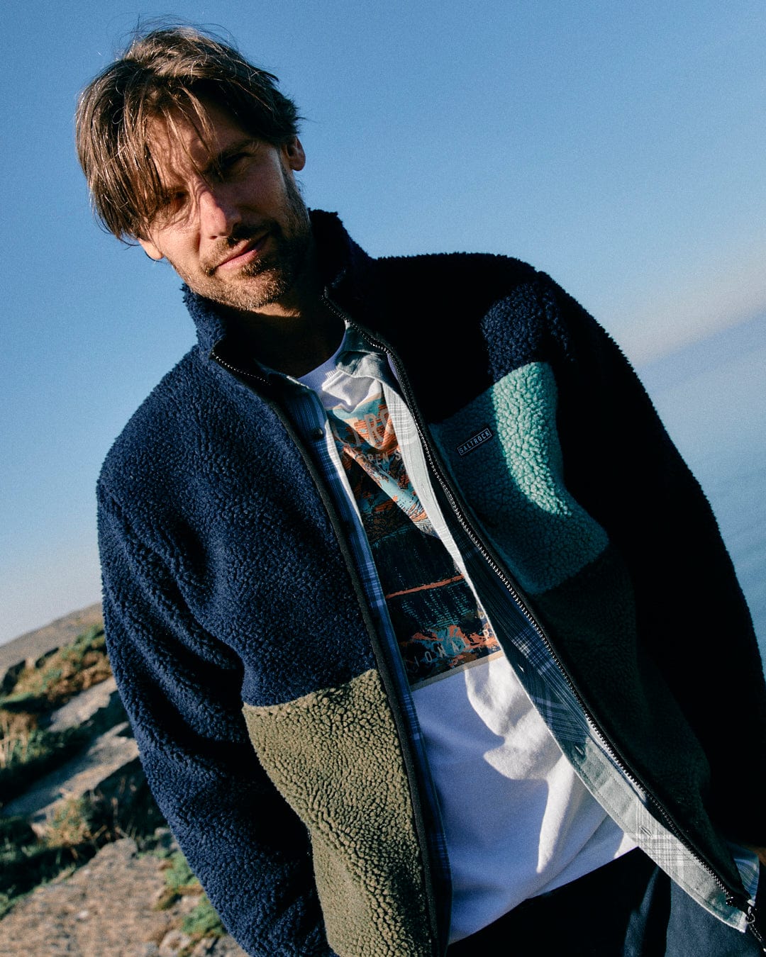 SALTROCK WYE MENS BORG ZIP FLEECE