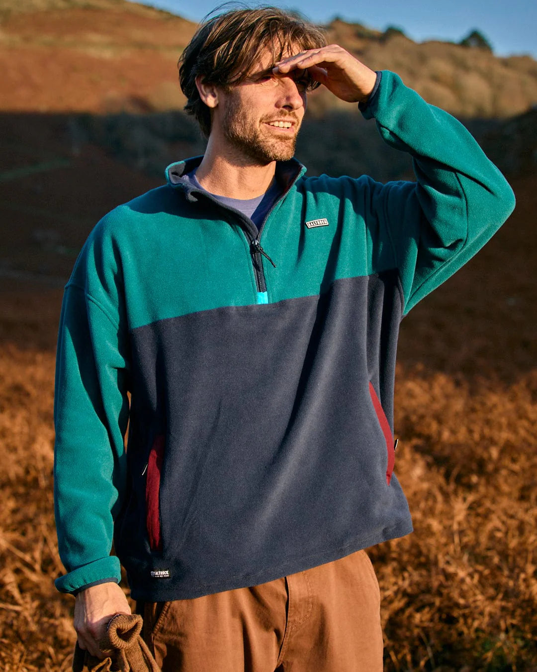 SALTROCK THEO BLOCK MENS 1/4ZIP FLEECE