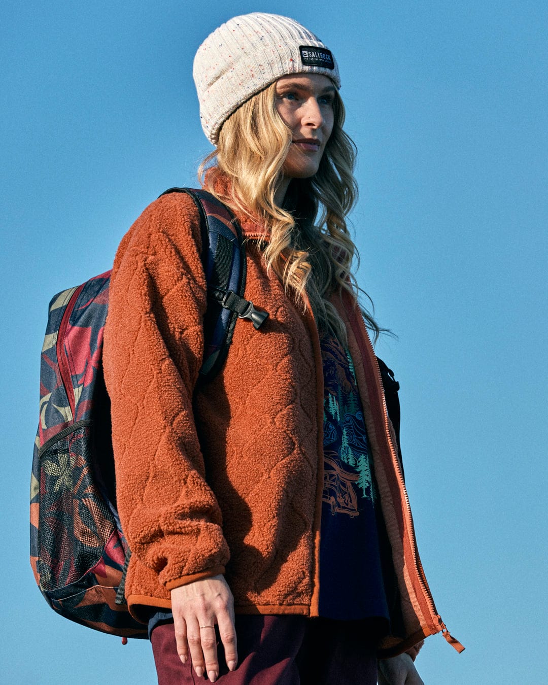 SALTROCK JARVIS WOMENS JAQUARD ZIP FLEECE