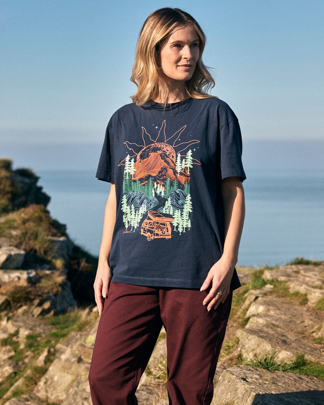 SALTROCK OPEN ROAD WOMENS OVERSIZED T-SHIRT