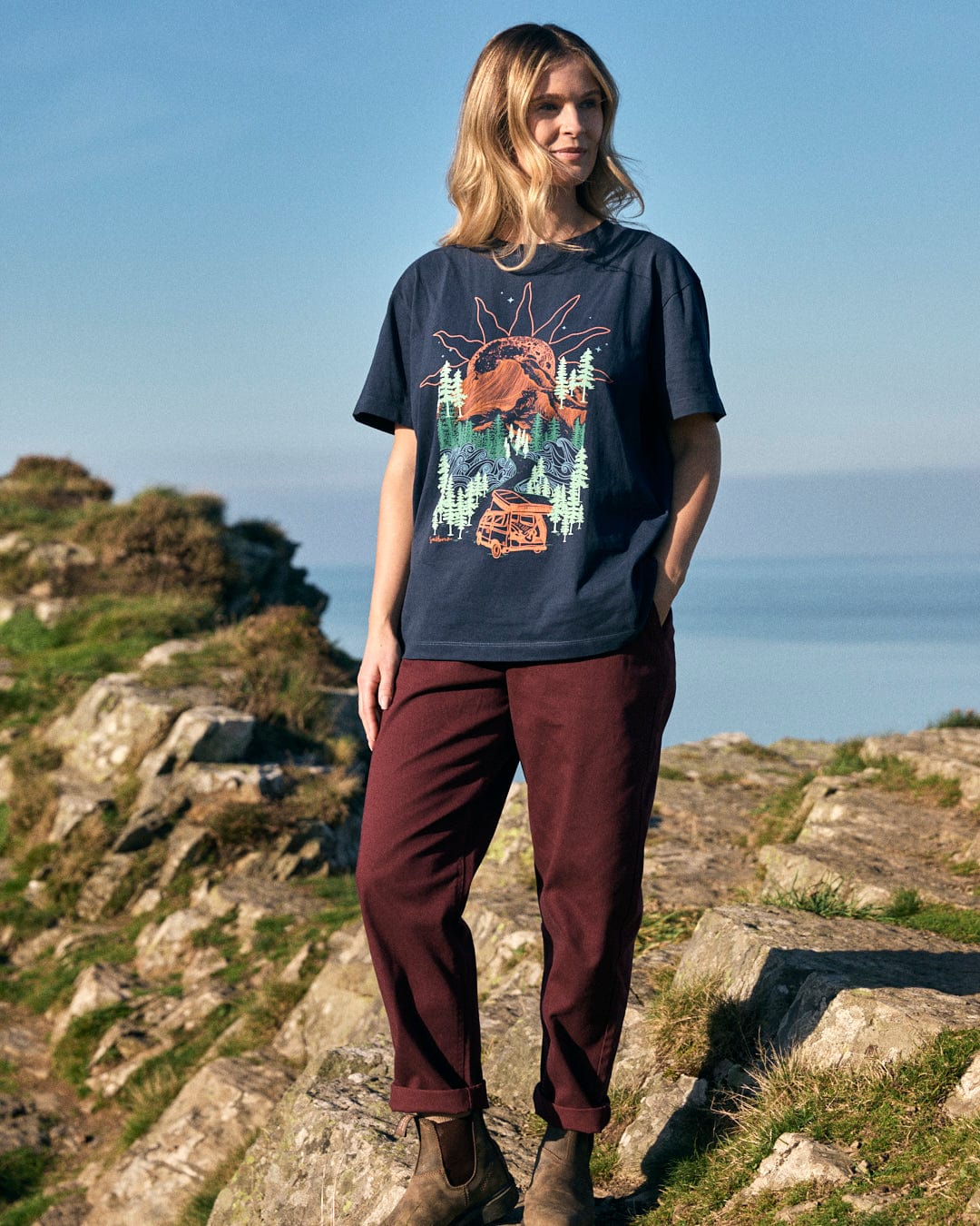 SALTROCK OPEN ROAD WOMENS OVERSIZED T-SHIRT