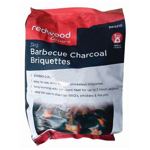 REDWOOD LEISURE CHARCOAL BRIQUETTES 3KG
