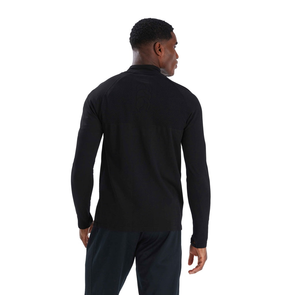 CANTERBURY SEAMLESS 1/4 ZIP TOP - BLACK