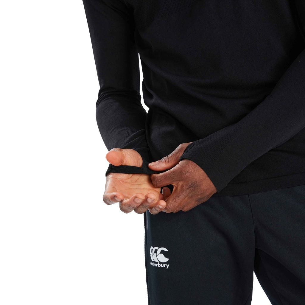 CANTERBURY SEAMLESS 1/4 ZIP TOP - BLACK