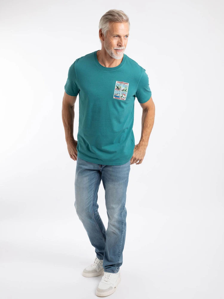 Weird Fish James Pond Back Print Artist T-Shirt - Deep Teal