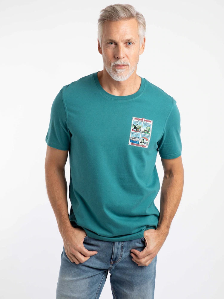 Weird Fish James Pond Back Print Artist T-Shirt - Deep Teal