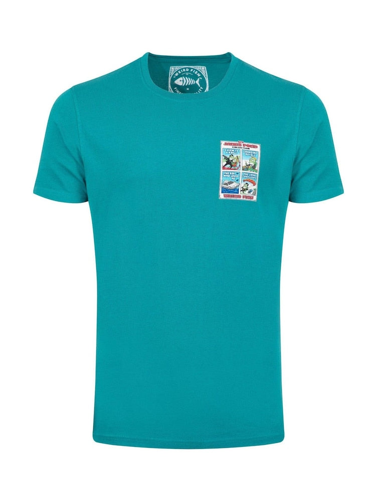 Weird Fish James Pond Back Print Artist T-Shirt - Deep Teal