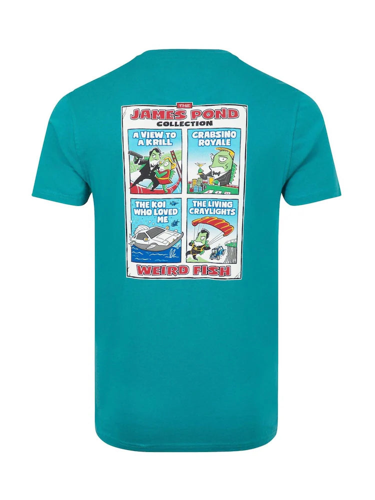 Weird Fish James Pond Back Print Artist T-Shirt - Deep Teal
