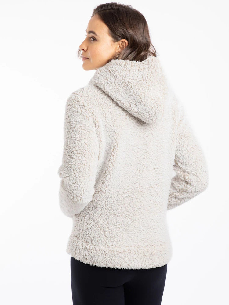 Weird Fish Yara Cosy Fleece Hoodie Beige