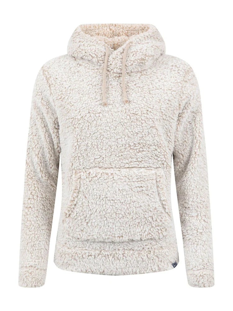 Weird Fish Yara Cosy Fleece Hoodie Beige