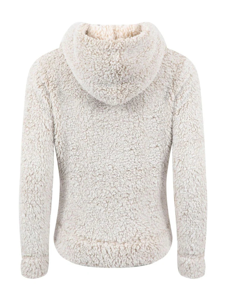 Weird Fish Yara Cosy Fleece Hoodie Beige