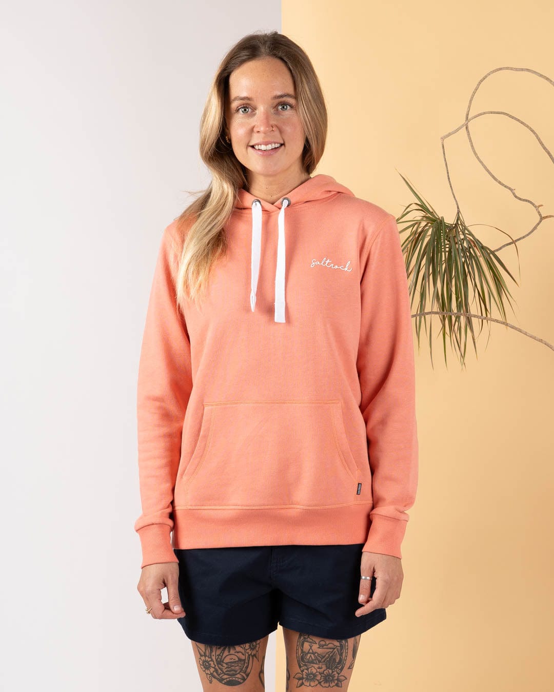 SALTROCK VELATOR - WOMENS POP HOODIE - CORAL