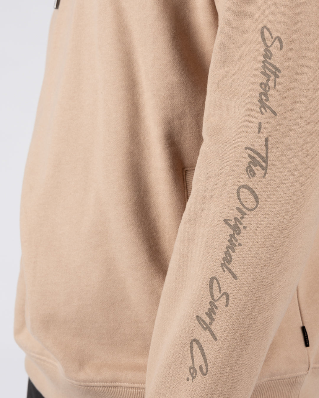 Saltrock Trail Slogan - Mens Pop Hoodie - Beige