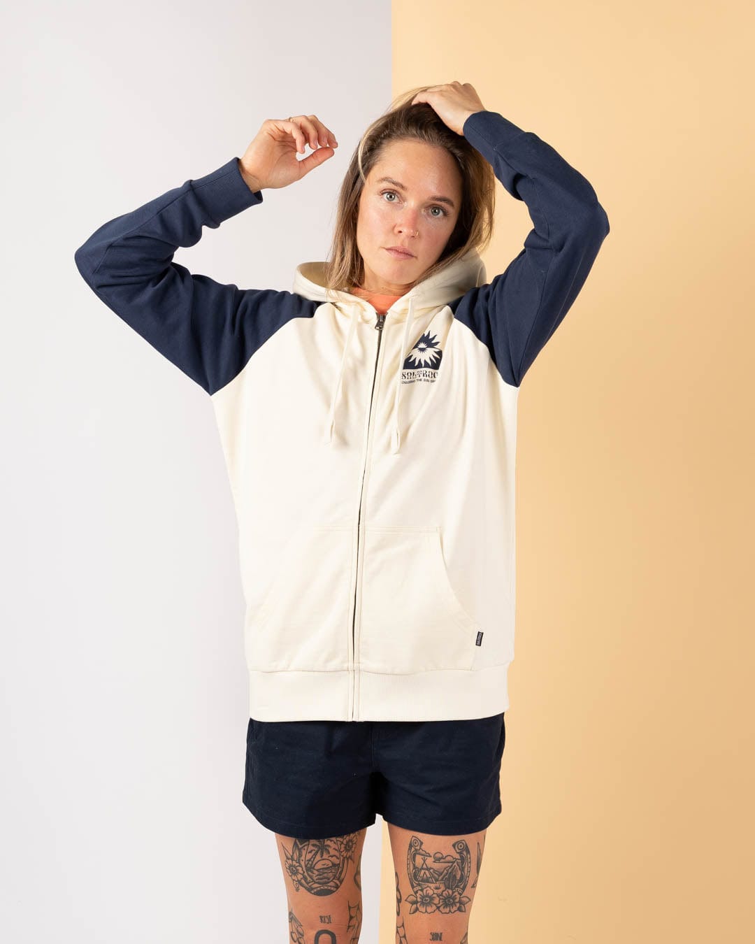 SALTROCK 'ROOTS' WOMENS ZIP HOODY - CREAM