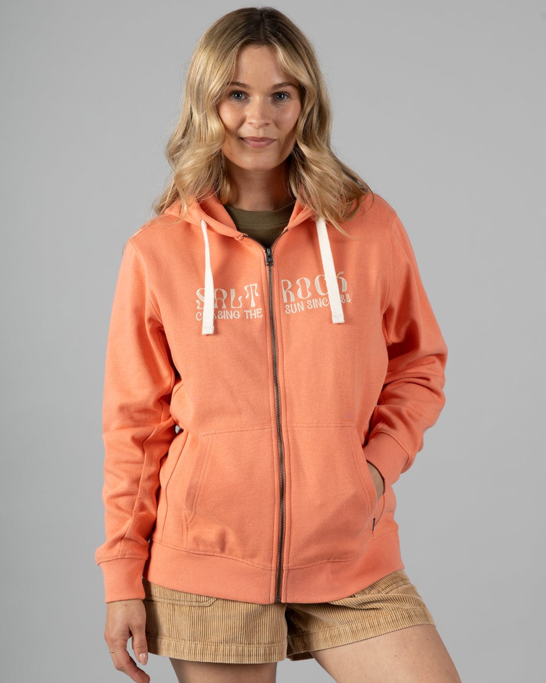 SALTROCK 'MANTRA' WOMENS ZIP HOODY - CORAL