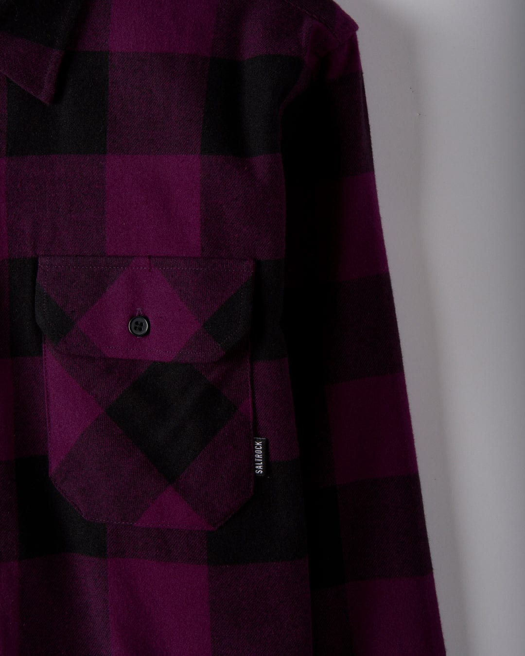 SALTROCK 'JAK' MENS FLANNEL SHIRT - BLACK/PURPLE