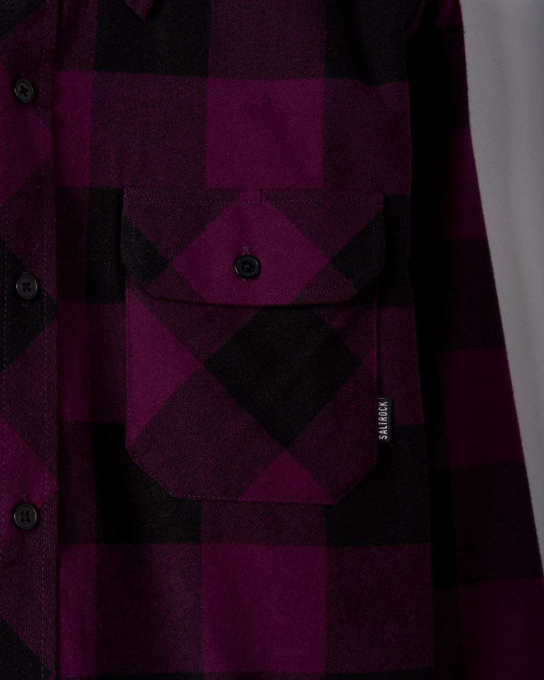 SALTROCK 'JAK' MENS FLANNEL SHIRT - BLACK/PURPLE