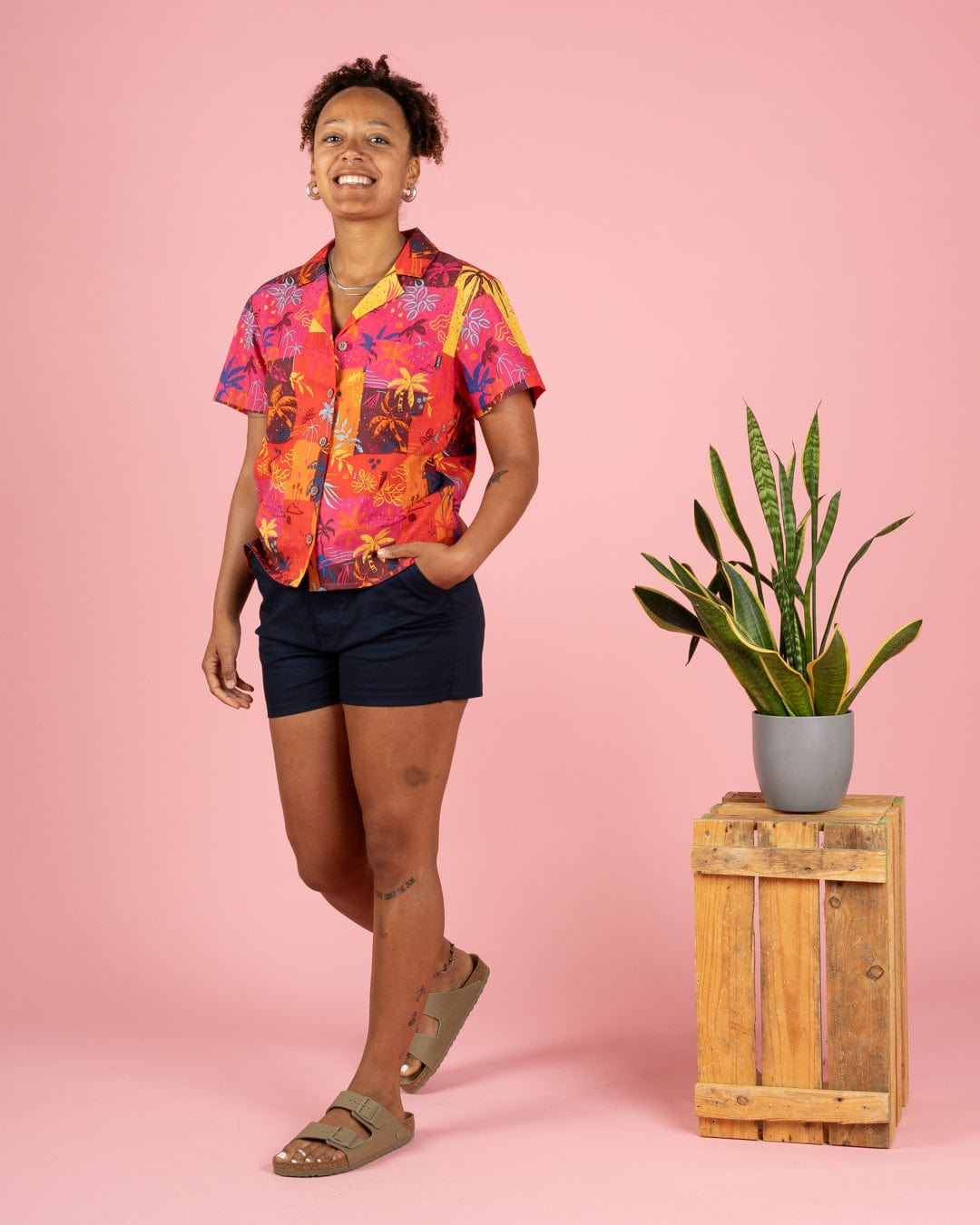 SALTROCK PALM BLOCK WOMENS SHORT SLEEVE SHIRT