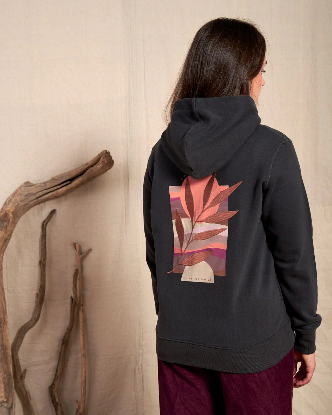 SALTROCK 'LIVE SLOWLY' WOMENS RECYCLED ZIP HOODIE - GREY