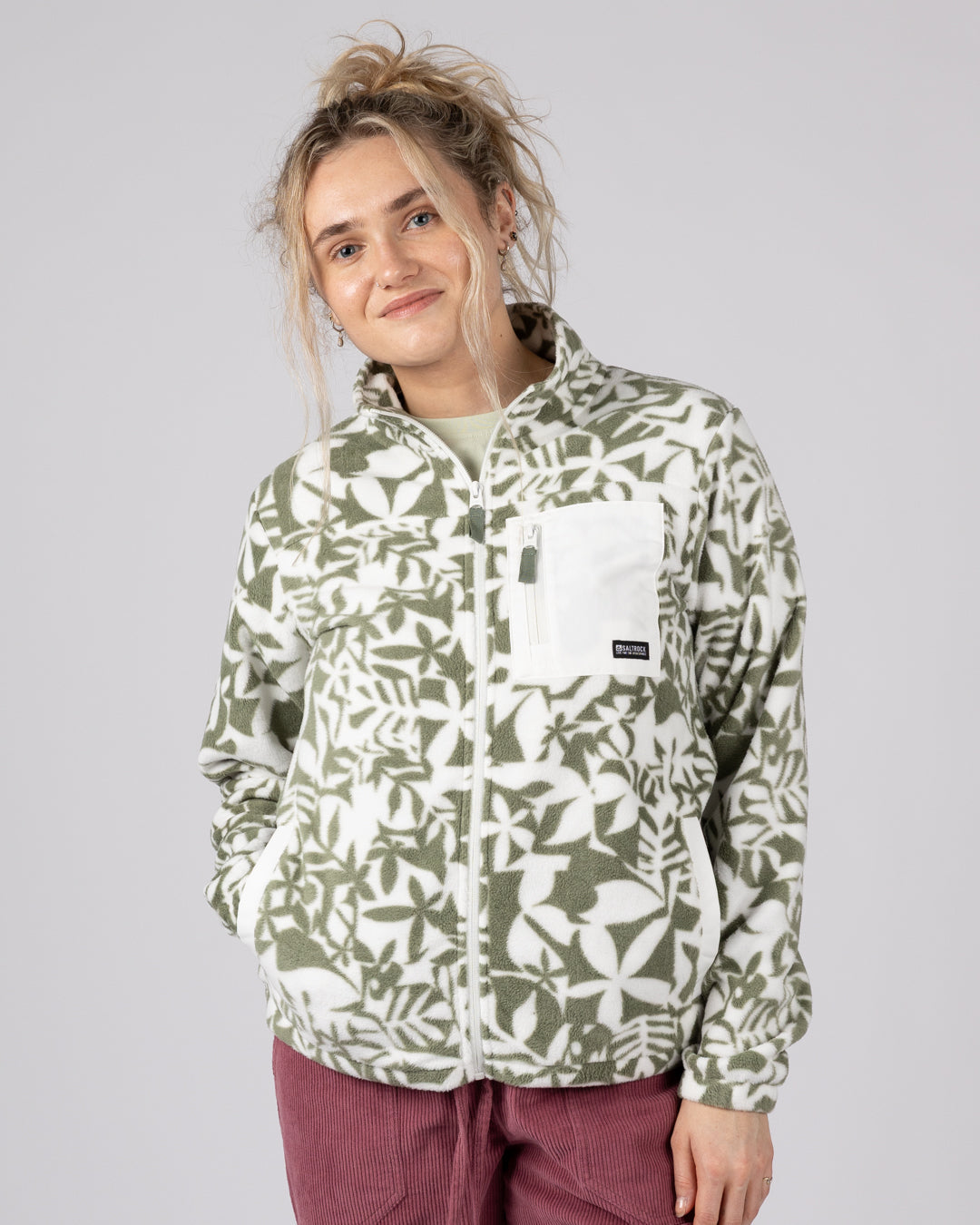 Saltrock Balance Womens Zip Fleece in Light Green