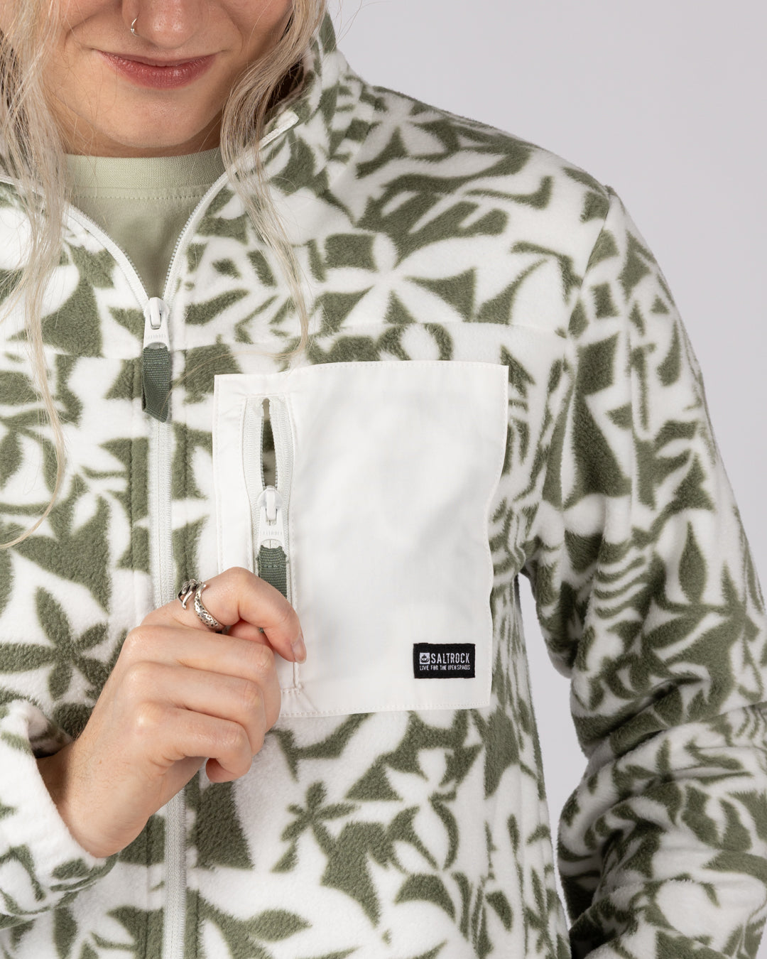 Saltrock Balance Womens Zip Fleece in Light Green