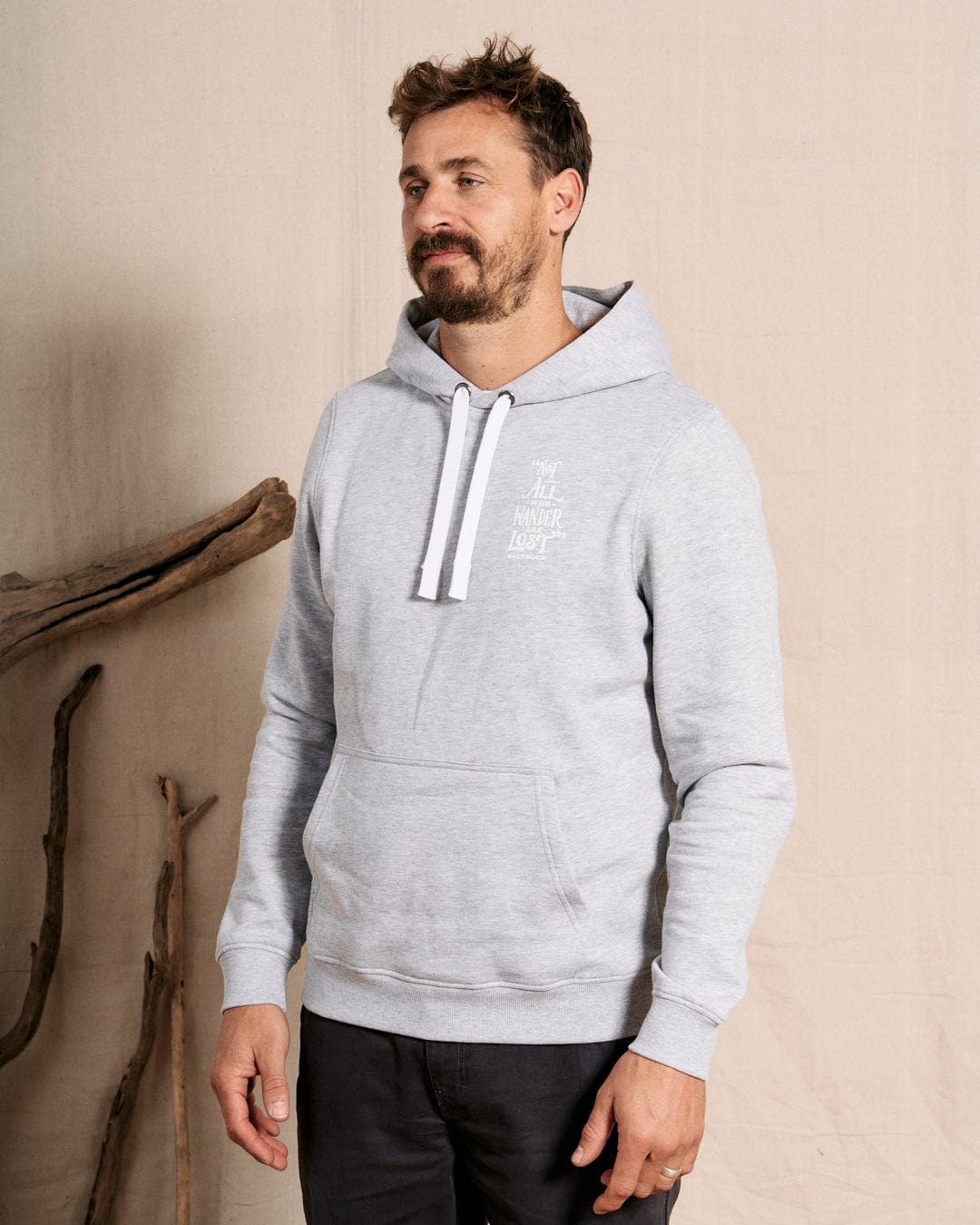 SALTROCK 'LOST SHIPS' MEN'S POP HOODIE - GREY