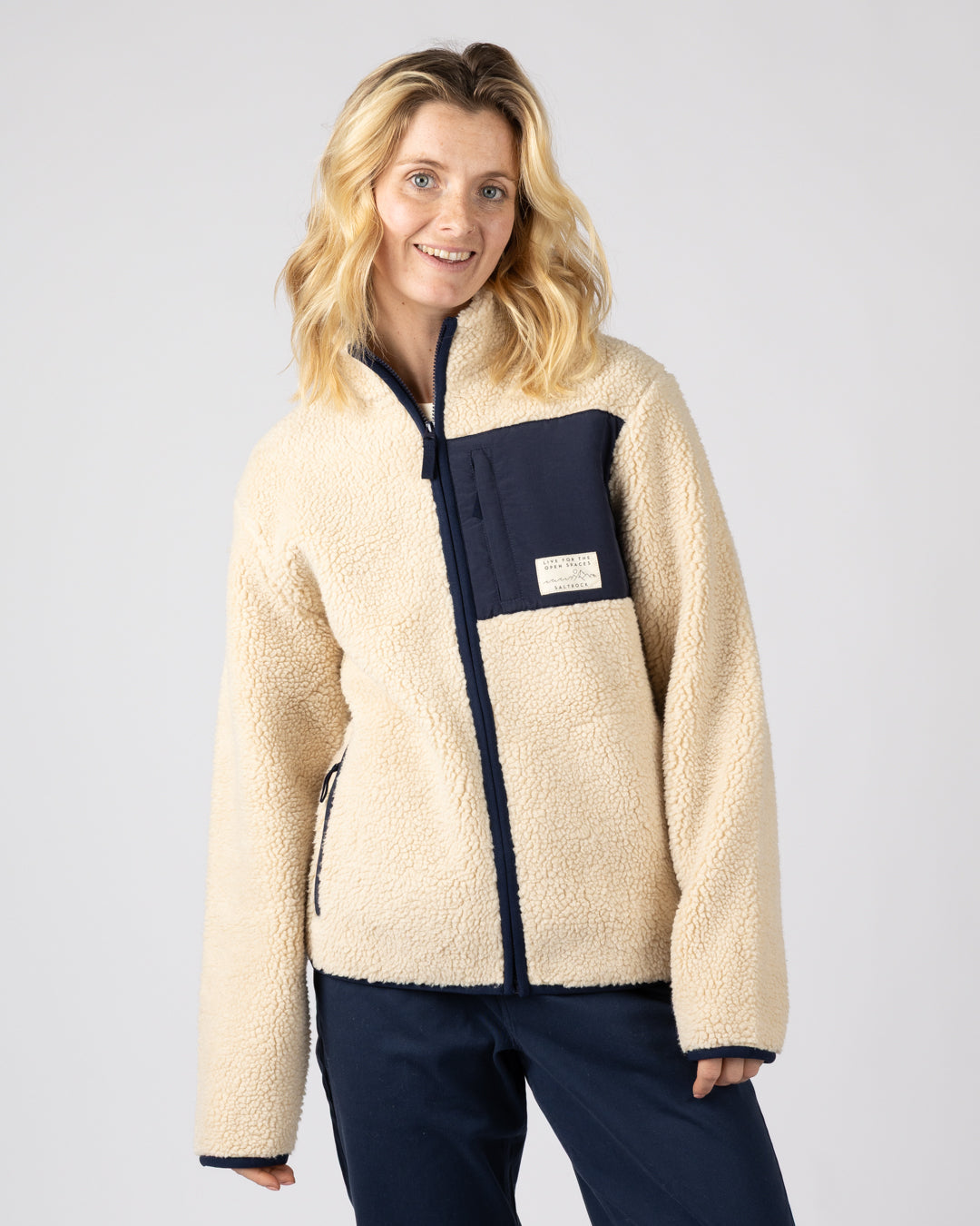 Saltrock Wrenna Womens Zip Through Fleece in Cream
