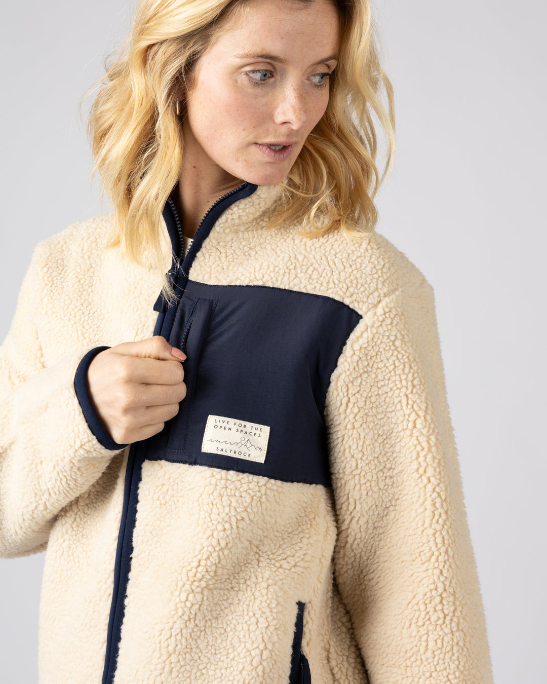Saltrock Wrenna Womens Zip Through Fleece in Cream