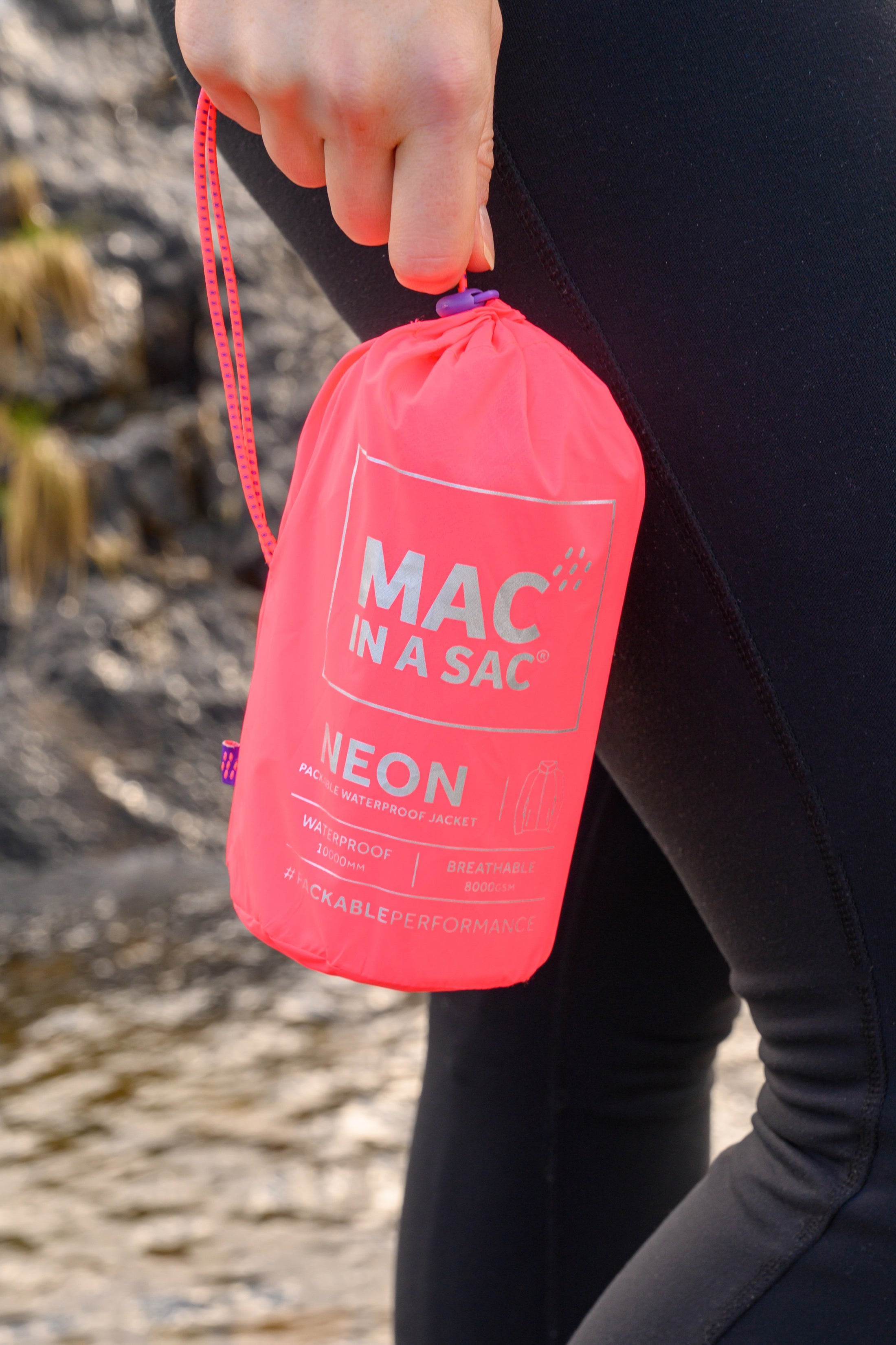 MAC IN A SAC ORIGIN II PACKABLE WATERPROOF JACKET - NEON WATERMELON