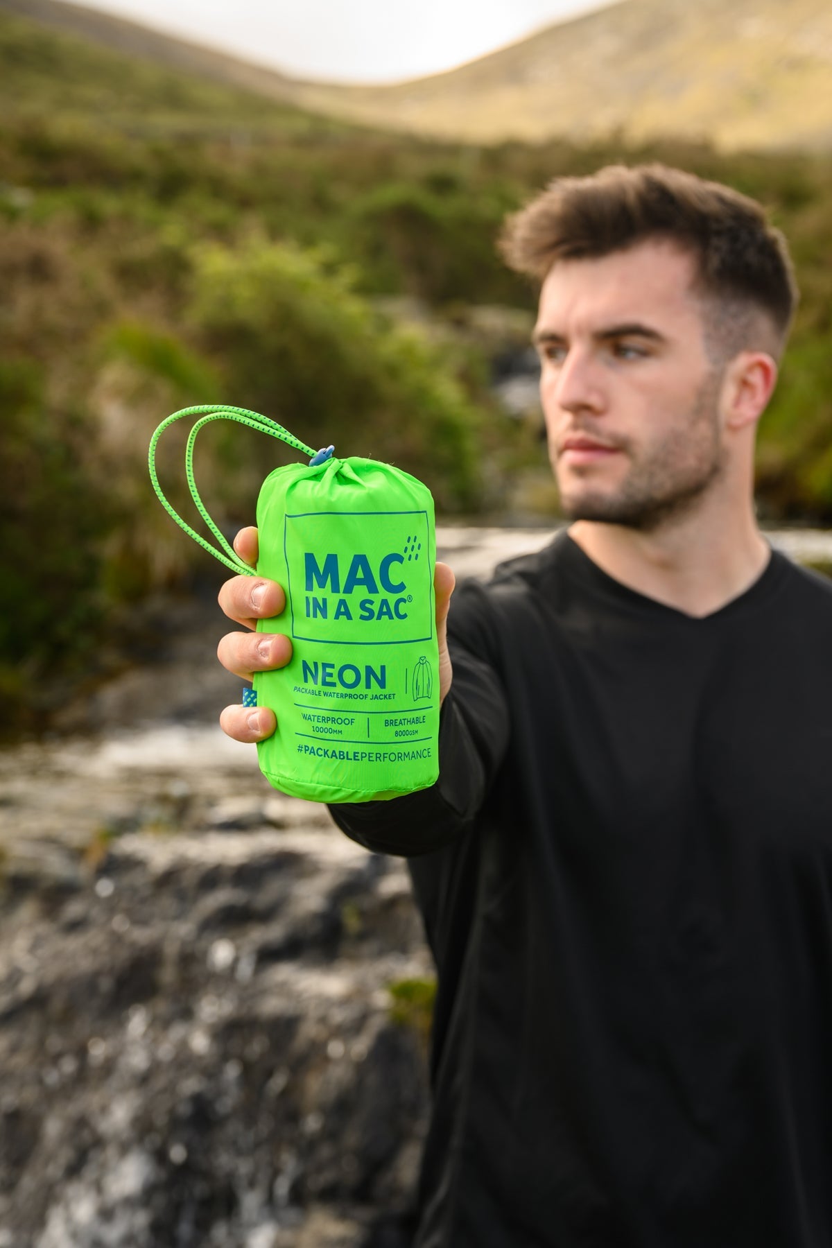 Mac In A Sac Origin II Packable Waterproof Jacket - Neon Green