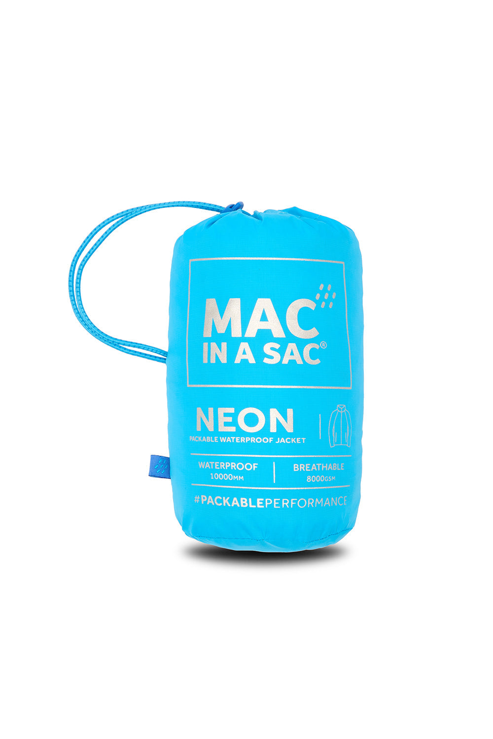 MAC IN A SAC ORIGIN II PACKABLE WATERPROOF JACKET - NEON BLUE