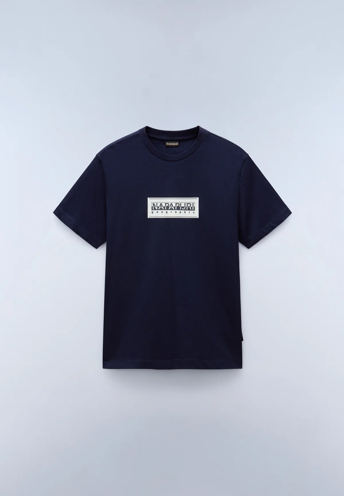 NAPAPIJRI BOX LOGO SHORT SLEEVE T-SHIRT - BLU MARINE