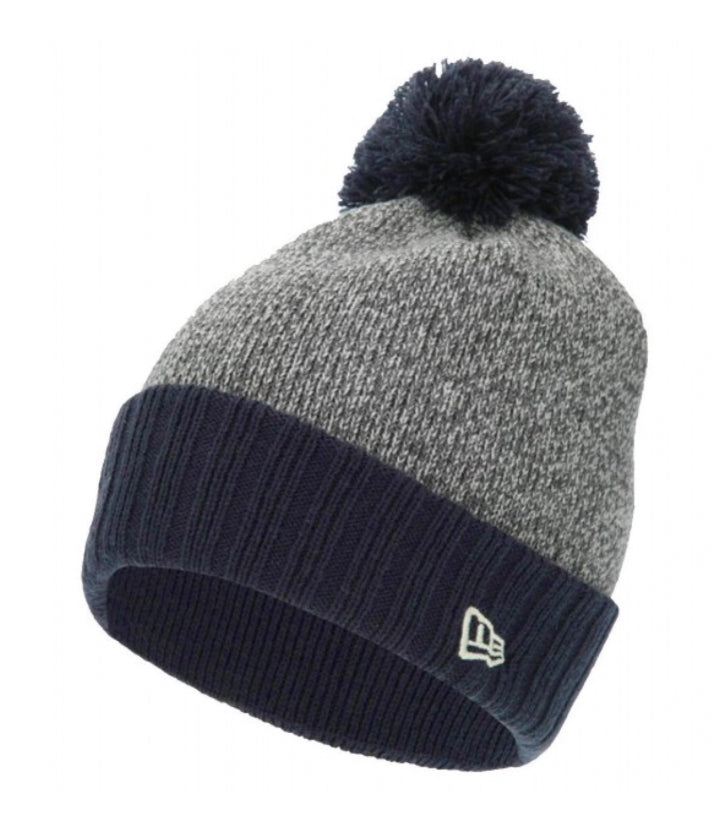 New Era Knitted Bobble Hat - Navy/Grey
