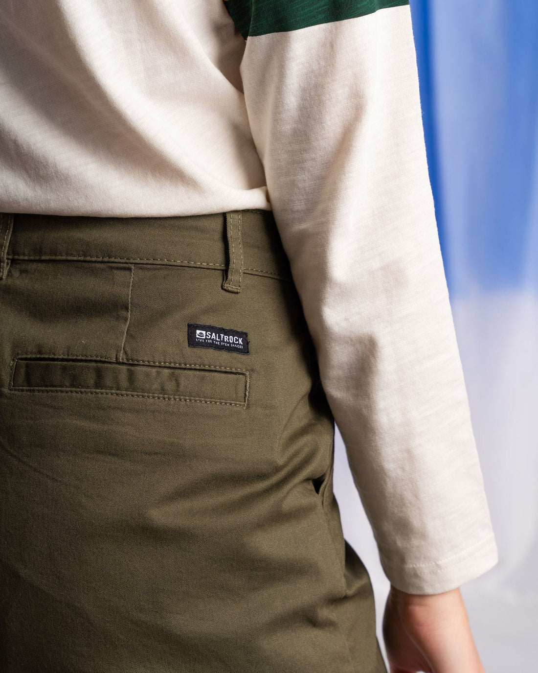 SALTROCK 'CARA' WOMENS MID RISE CHINO SHORT - GREEN