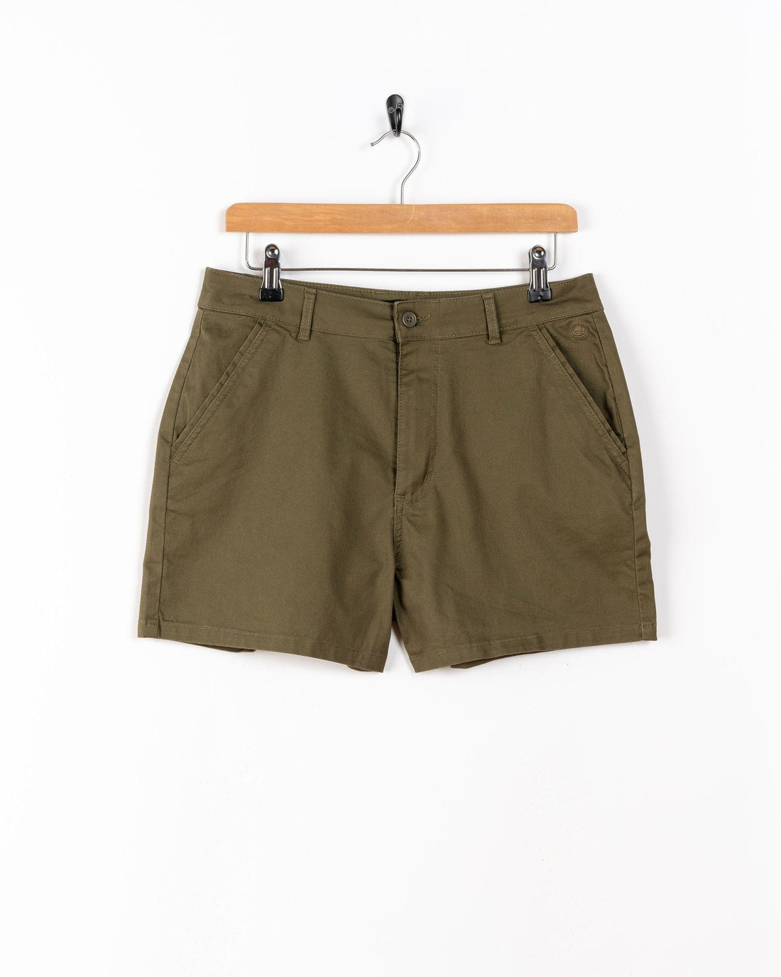 SALTROCK 'CARA' WOMENS MID RISE CHINO SHORT - GREEN