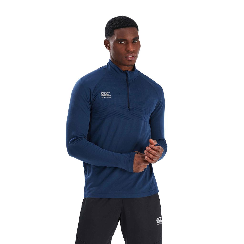 CANTERBURY SEAMLESS 1/4 ZIP TOP - NAVY