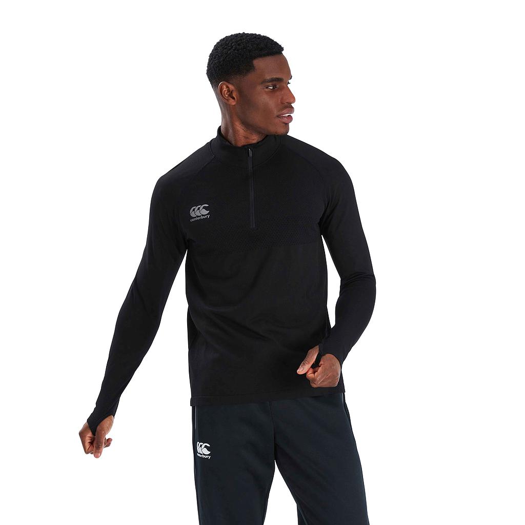 CANTERBURY SEAMLESS 1/4 ZIP TOP - BLACK