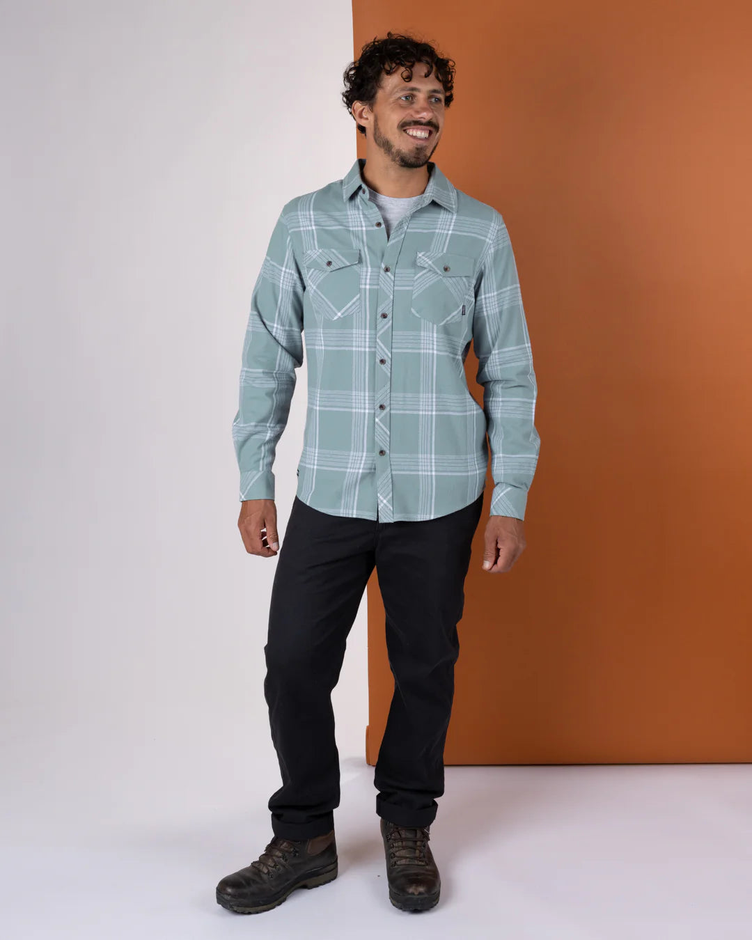 SALTROCK MILES MENS FLANNEL SHIRT - LIGHT BLUE