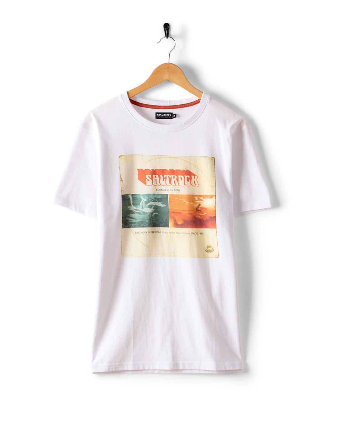SALTROCK 'SOUNDS FOR THE SOUL' MENS T-SHIRT - WHITE