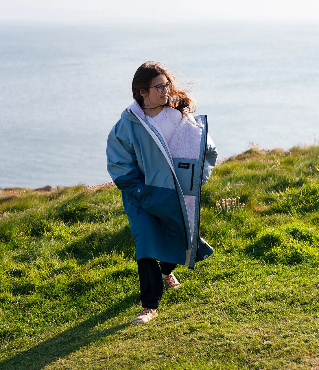 Dryrobe® Blue Light Grey Advance Kids Long Sleeve
