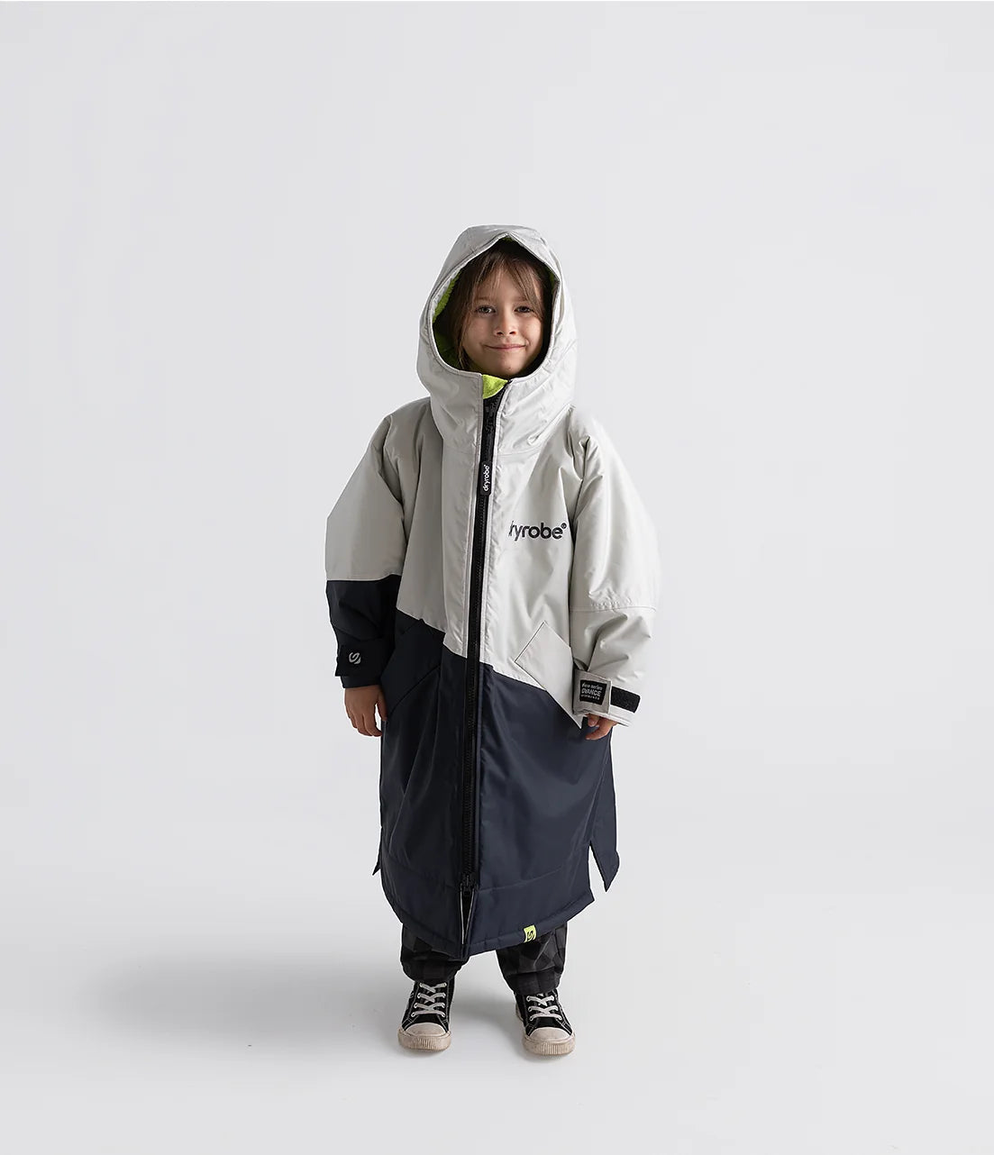 Dryrobe® Anthracite Lime Advance Kids Long Sleeve