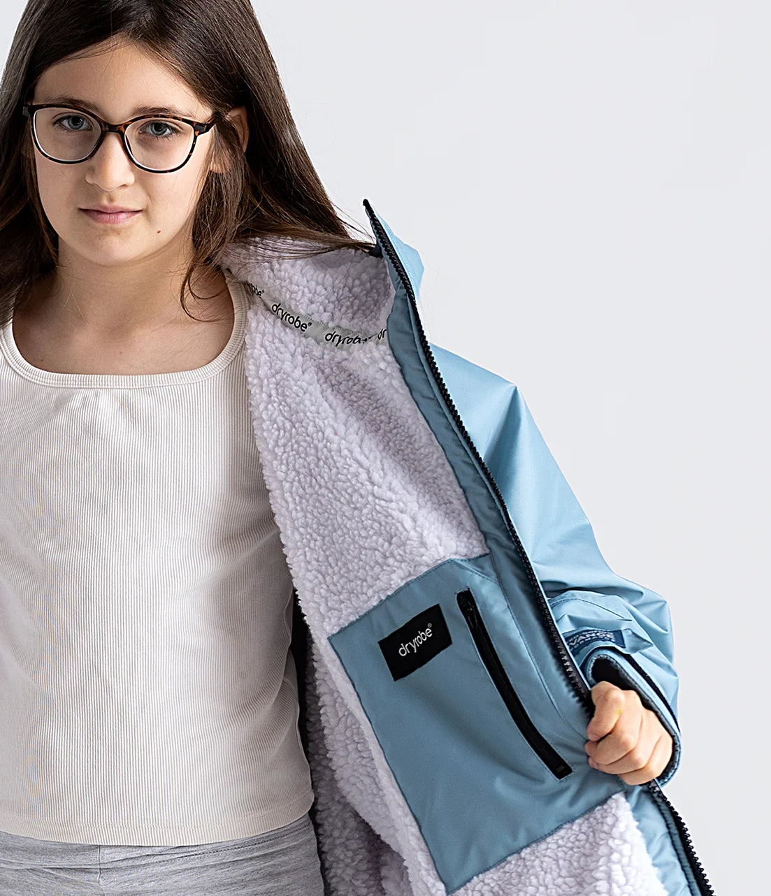 Dryrobe® Blue Light Grey Advance Kids Long Sleeve
