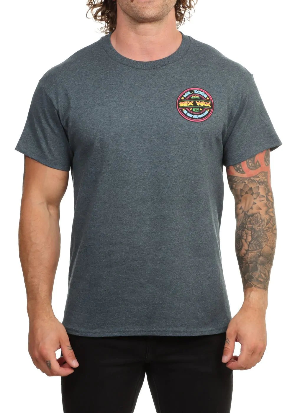 SEXWAX NEON TEE - DARK HEATHER