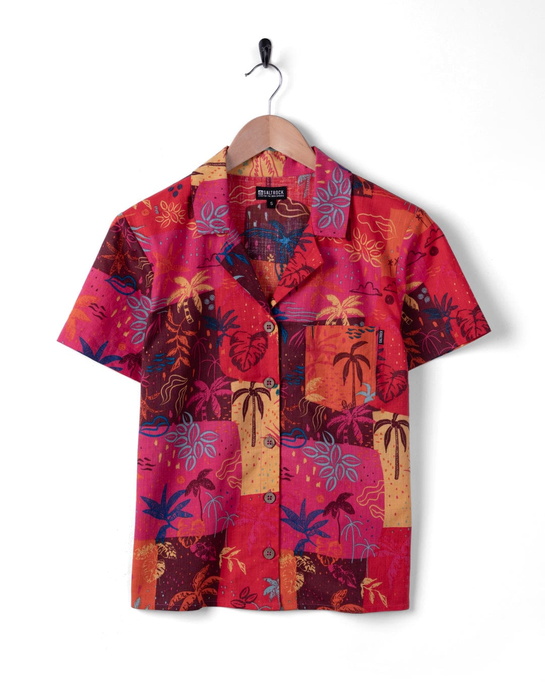 SALTROCK PALM BLOCK WOMENS SHORT SLEEVE SHIRT